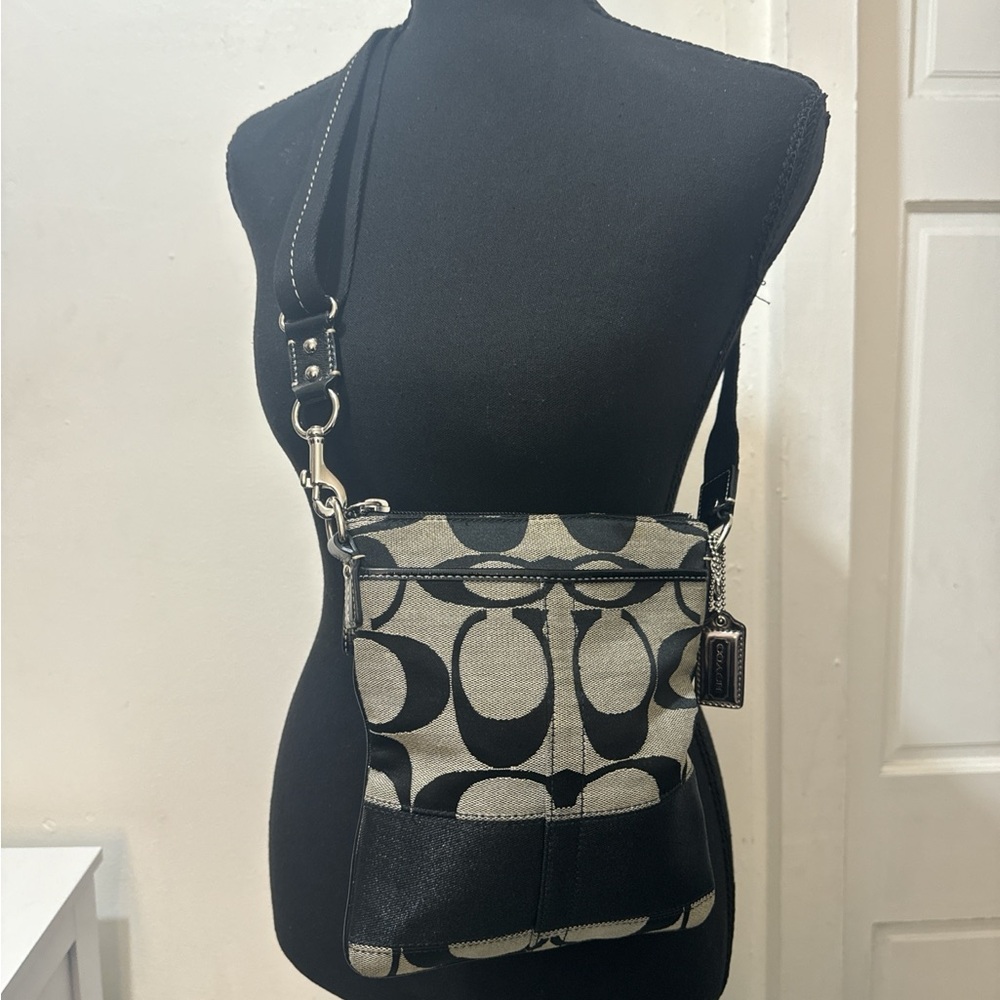 Coach Black and White Patterned Crossbody Bag